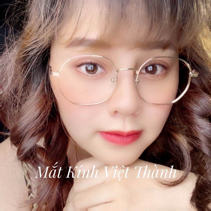 gọng kính cận kim loại lục giác kính cận tròn mẫu mới 2022 LG22