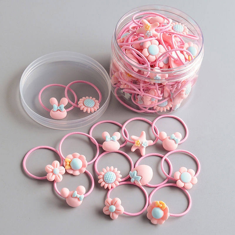 Set 40 dây buộc tóc nhiều hình dạng dễ thương xinh xắn cho bé gái