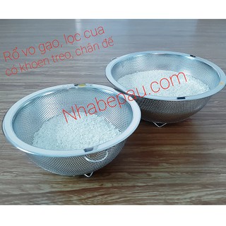 (Combo) RỔ LƯỚI NHỎ INOX 304 27CM + 24CM Xk