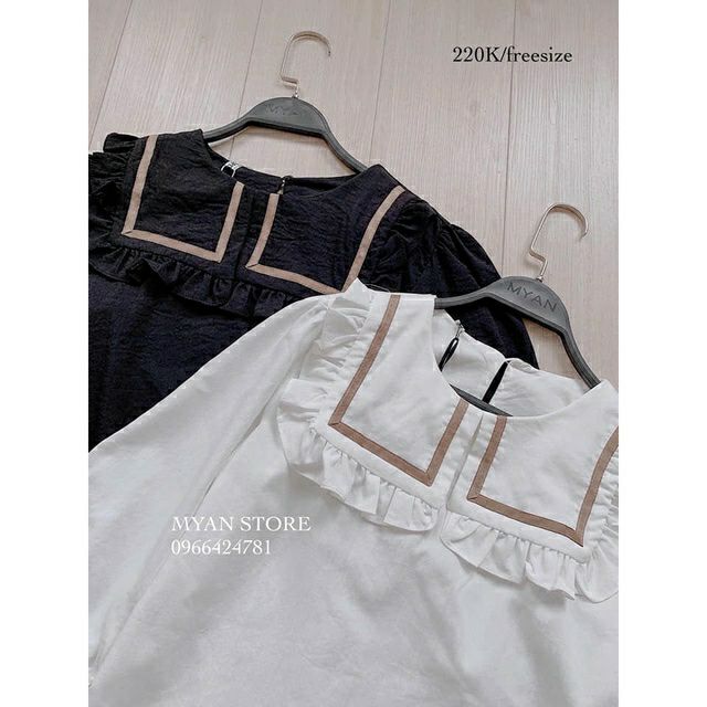 Áo kiểu baby doll cổ bèo tiểu thư | BigBuy360 - bigbuy360.vn