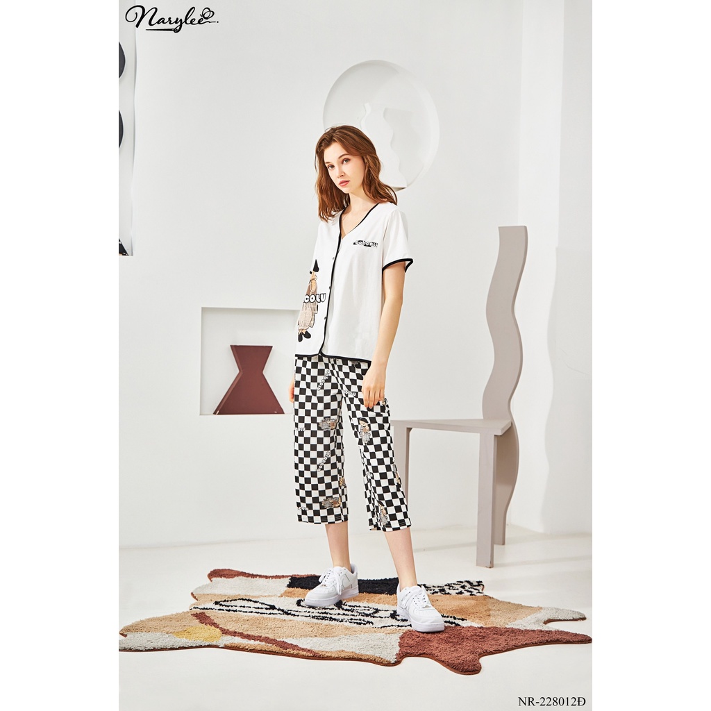 Đồ bộ mặc nhà nữ cao cấp Narylee áo cộc tay quần lửng cotton nhập khẩu mềm mịn chống tia UV kháng khuẩn mã NR - 228012