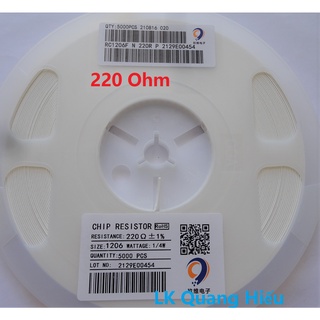 Điện trở dán 220 ohm smd 1206 1% 1/4w