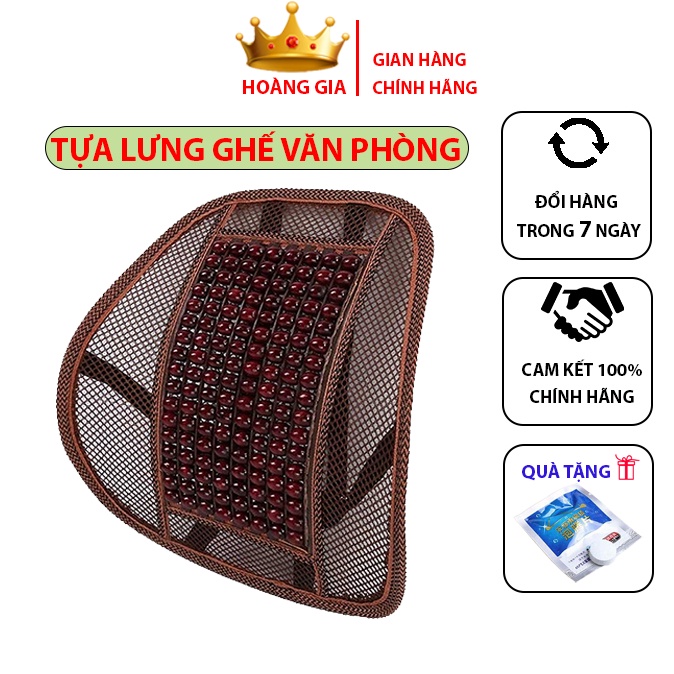 Tựa Lưng Ô Tô - Tựa Lưng Ghế Văn Phòng – Lưới Đan Hạt Gỗ Cao Cấp, Chống Mỏi Lưng Cho Văn Phòng, Lái Xe Ô Tô