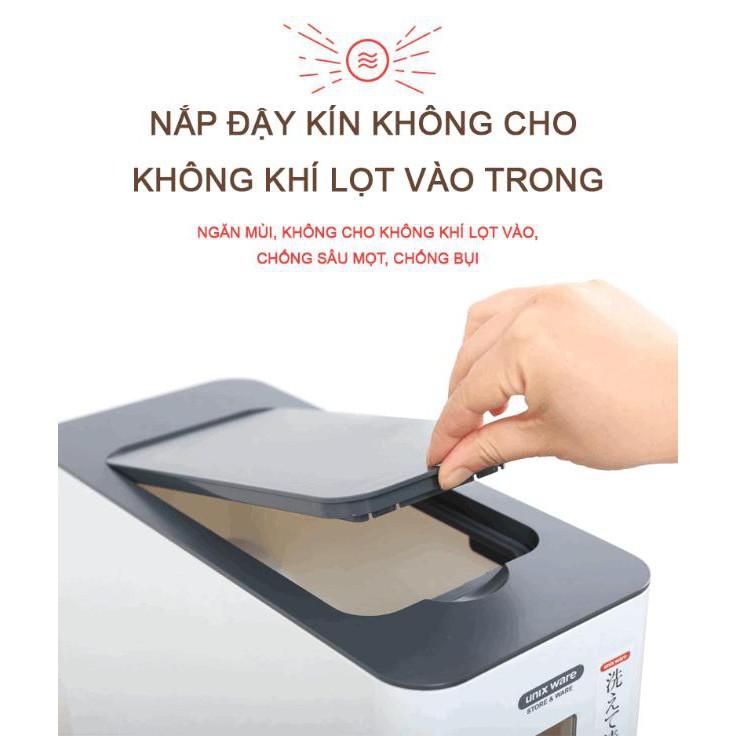 Thùng gạo thông minh xuất Nhật, Dung tích 12 kg, chế độ lấy gạo thông minh | BigBuy360 - bigbuy360.vn