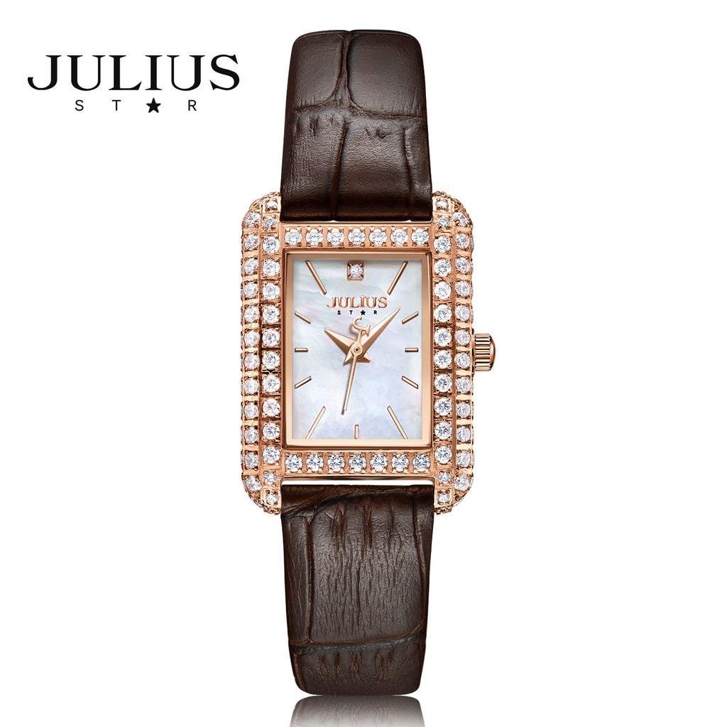 Đồng hồ nữ Julius Star JS-046 dây da kính Sapphie | Julius Official