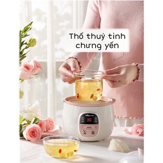 Bộ thố thuỷ tinh chưng yến 0,45l cho nồi nấu cháo Bear 0,8L