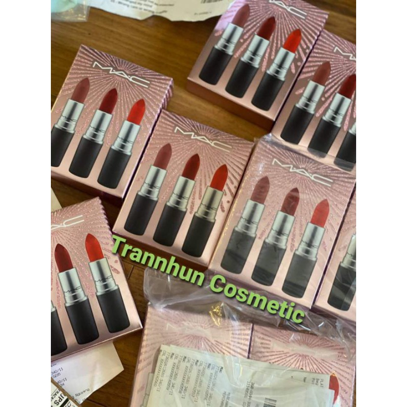 Set son Mac 3 thỏi Chilli - Lady danger - Velvet Teddy (có bill Macys)
