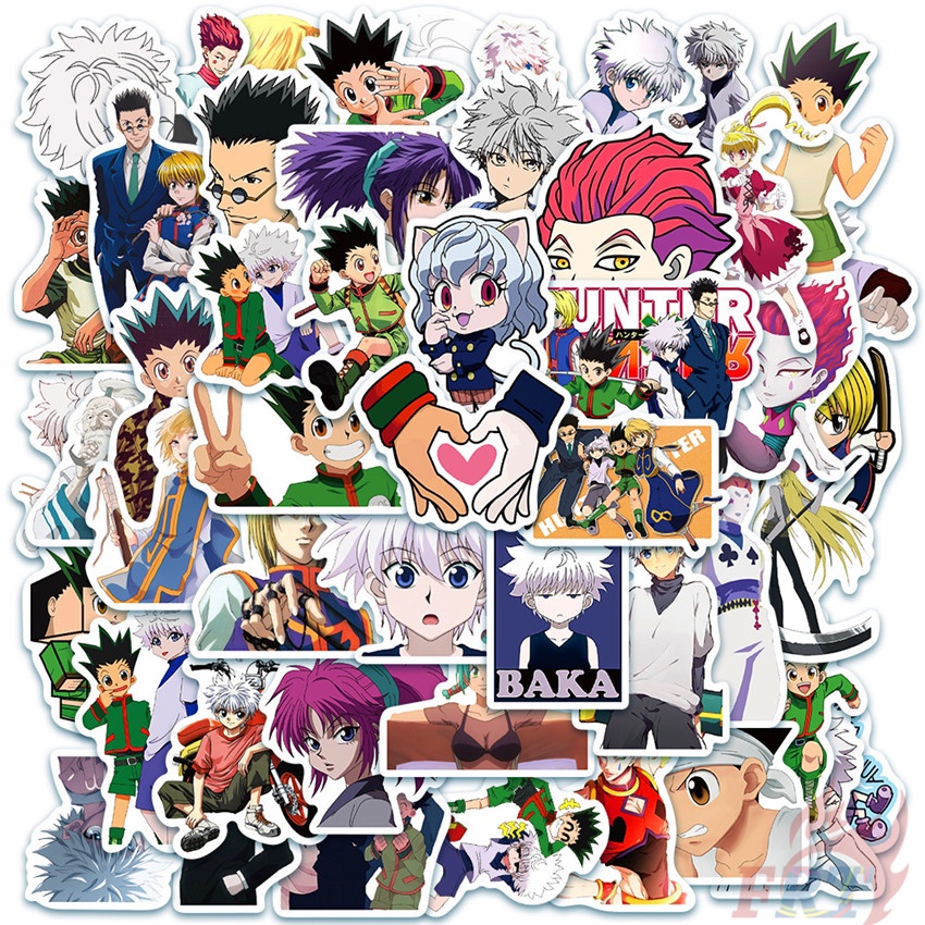 Bộ 50 miếng dán trang trí laptop hành lý DIY HUNTER×HUNTER Series 06