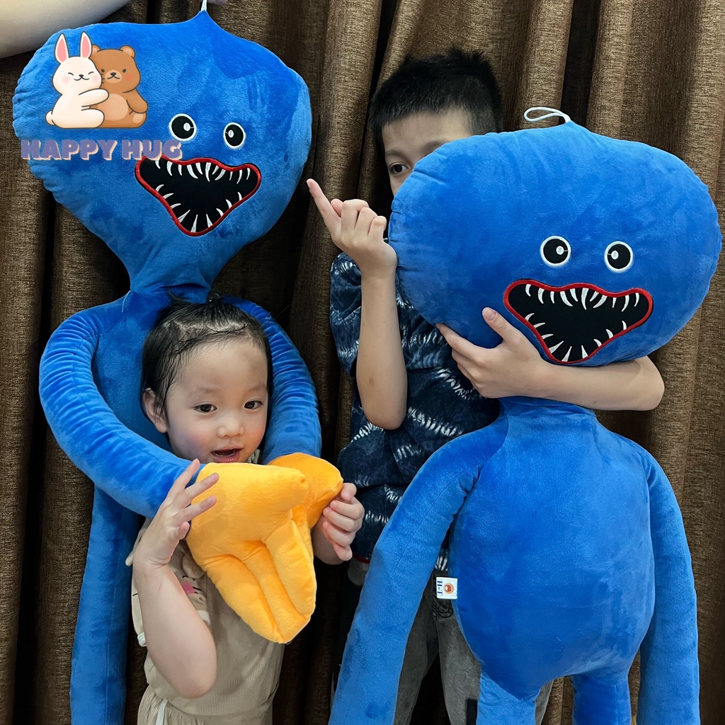 Gấu bông to Huggy Wuggy game Poppy Playtime Size 110CM, thú bông cho bé chất liệu mềm mịn - Happy Hug