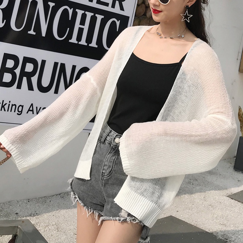 Áo Khoác cardigan Tay Dài Dáng Rộng Phong Cách Hong Kong Thời Trang Mùa Hè Cho Nữ