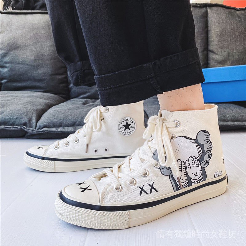 Converse Giày vải Canvas in họa tiết Graffiti kiểu Hàn Quốc thời trang mùa hè cho học sinh