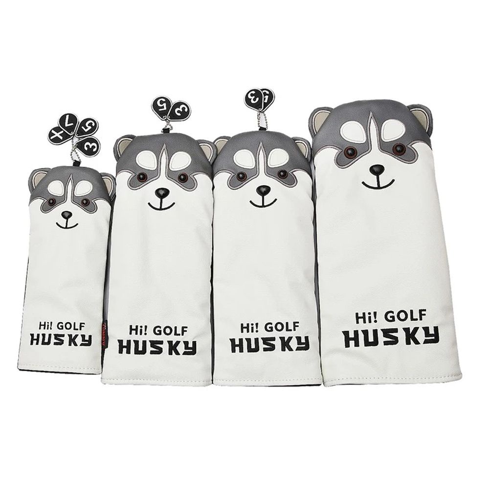 Vỏ bọc đầu gậy đánh golf bằng da PU họa tiết hoạt hình husky dễ thương