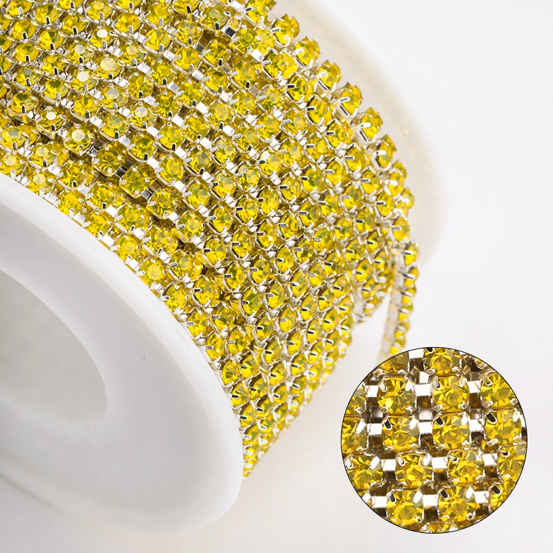 Cuộn Dây Chuỗi Hạt Pha Lê Dùng Làm Đồ Trang Sức Thủ Công Thời Trang Qiao10 Yards / roll SS6 SS12