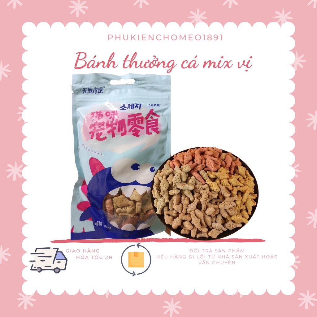 Bánh Thưởng Snack Cho Chó Mèo , Thơm Miệng, Sạch Răng, Bổ Dưỡng gói 100g