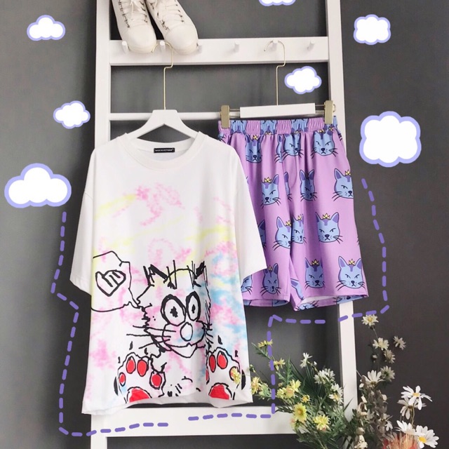 Set Cartoon Unisex Siêu Xinh Ảnh Thật