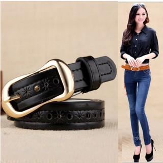 Thắt lưng nữ da dập họa tiết 203921 (vàng)[SKM]