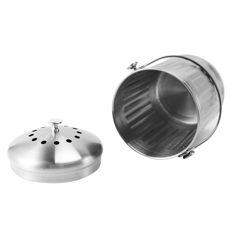 Thùng Rác Dạng Lột Không Mùi Có Tay Cầm Và 2 Bộ Lọc Than Tre 5 Lít Dễ Vệ Sinh Cho Nhà Bếp