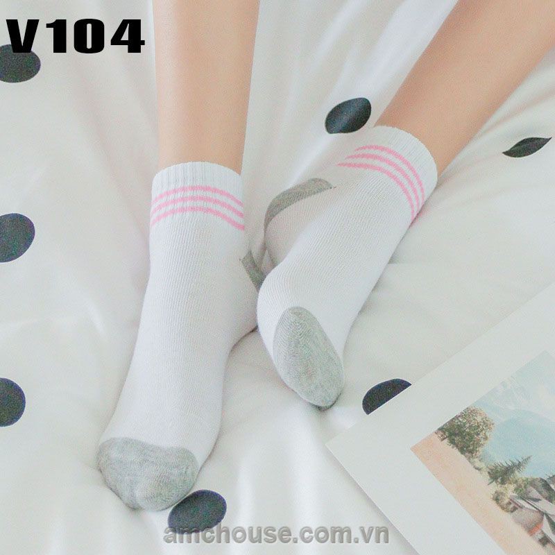 Tất nữ, vớ nữ cổ dài đốm đầu gót - nhiều màu - V104