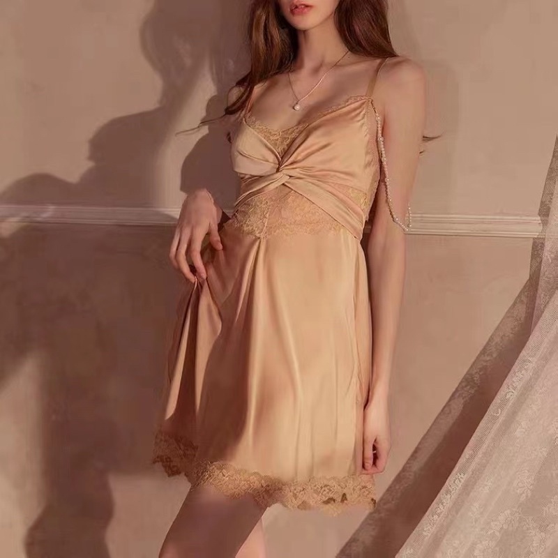 Sỉ_Váy ngủ lụa sexy sang xịn _váy mặc được nhiều kiểu_freesize lên đến 70kg_freeship_QCCC