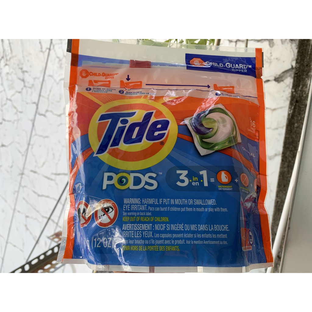 Viên giặt Tide Pods 3 in 1 bịch 16 viên 368gr