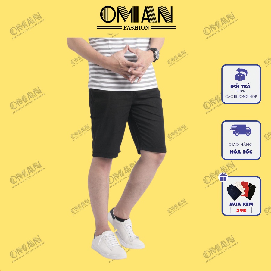 Quần ngố nam vải đũi l short lửng mát nhẹ - mẫu mới nhất 2022 - OMAN QS80