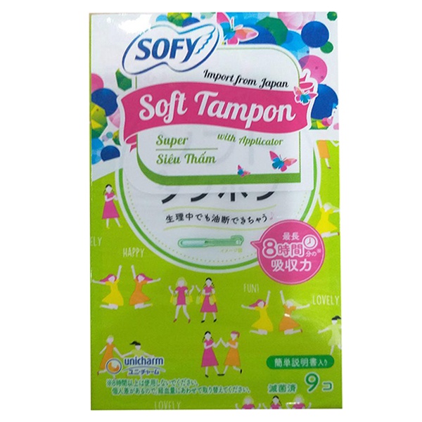 Băng Vệ Vinh Ống Tampon Sofy Sản Xuất Nhật Bản (9 Miếng)