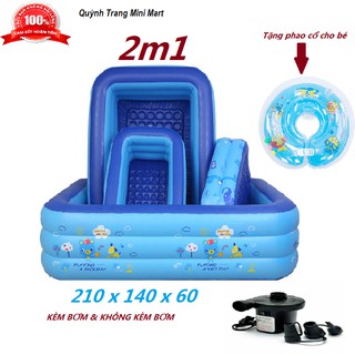 Bể Bơi 3 Tầng Cỡ Đại Siêu To Khổng Lồ Cho Bé Và Gia Đình - Có Đáy Chống Trượt