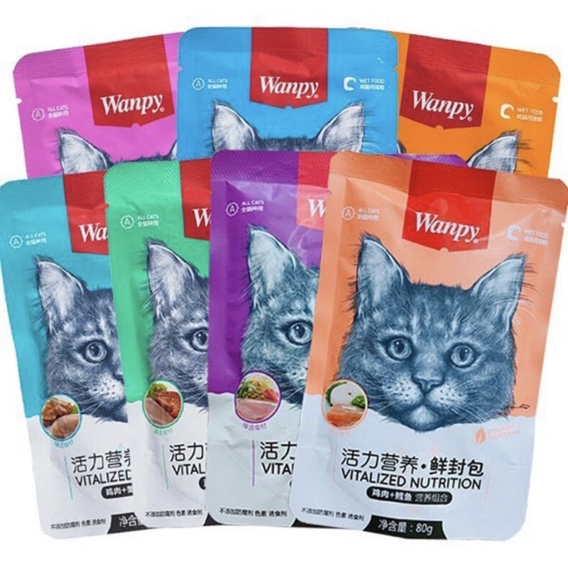 Pate WANPY dinh dưỡng cho mèo gói 80 gram đủ vị - Wanpy chính hãng