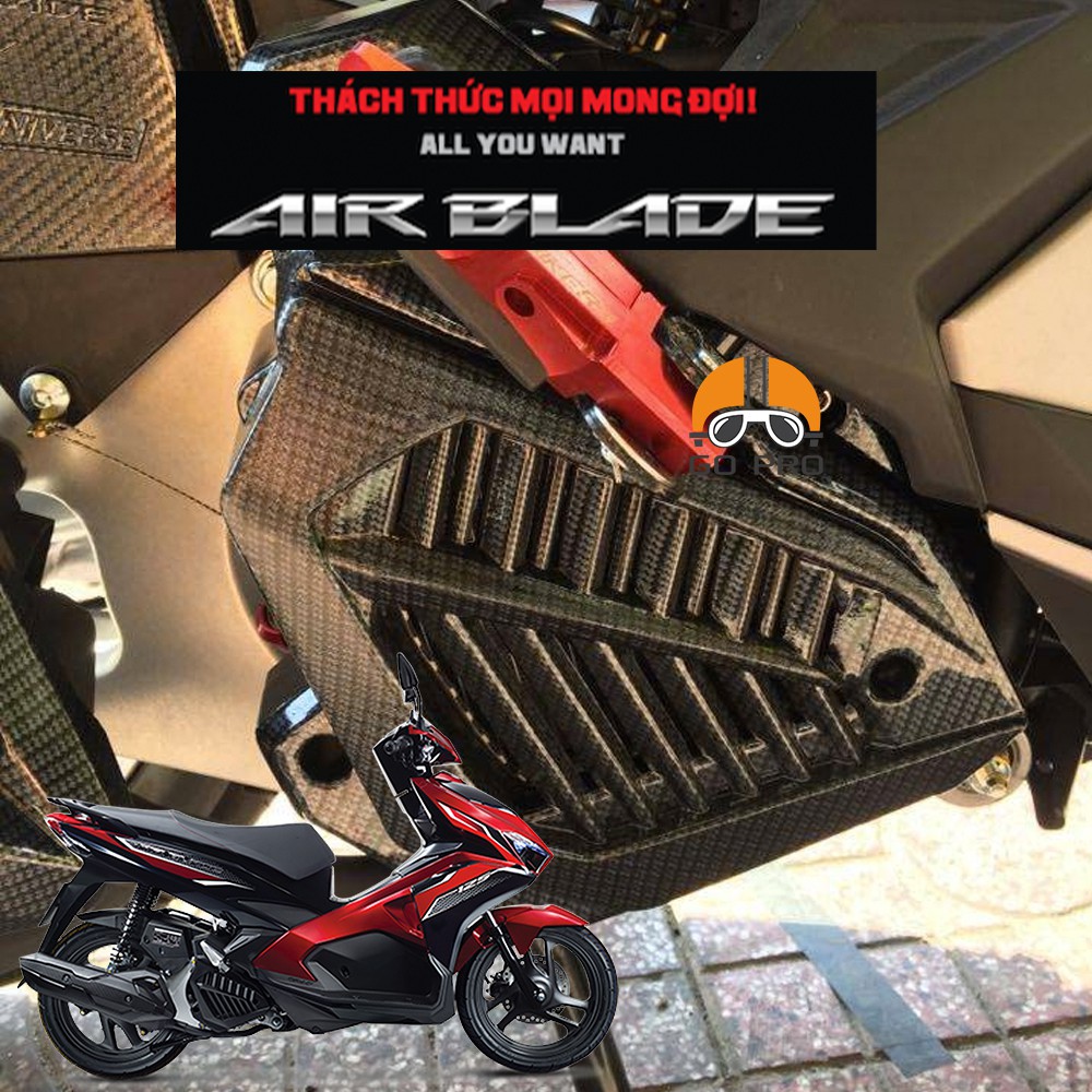 [CHÍNH HÃNG] Ốp Quạt Gió Honda Air Blade 2016 - 2019 Nhựa Xi Carbon/ Inox