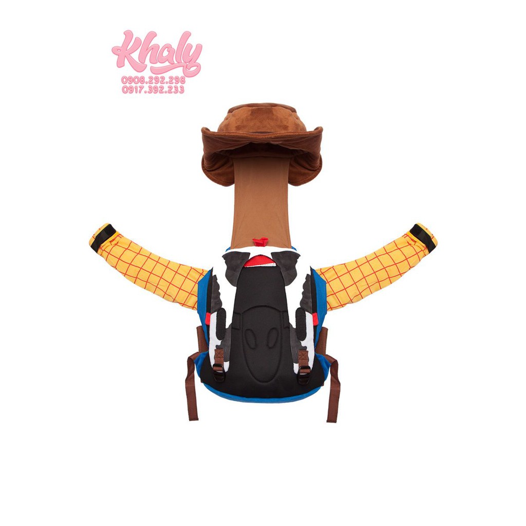 Balo vải kèm nón 14''inch 1 ngăn hình Woody Toy Story màu vàng cho trẻ em, bé trai (Disney) - 48BLTOY0058 - (31x10x32cm)