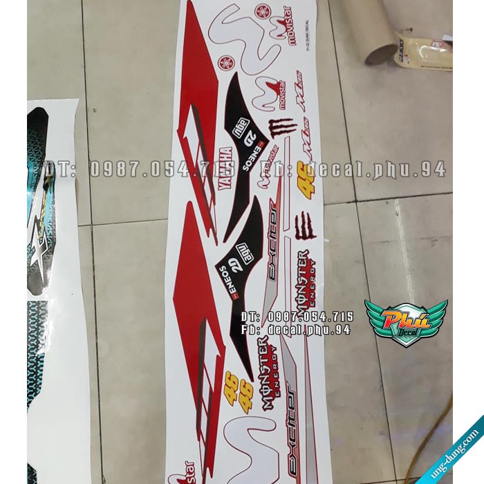 Tem rời Exciter 135 2011-2014 Movistar đỏ (V)