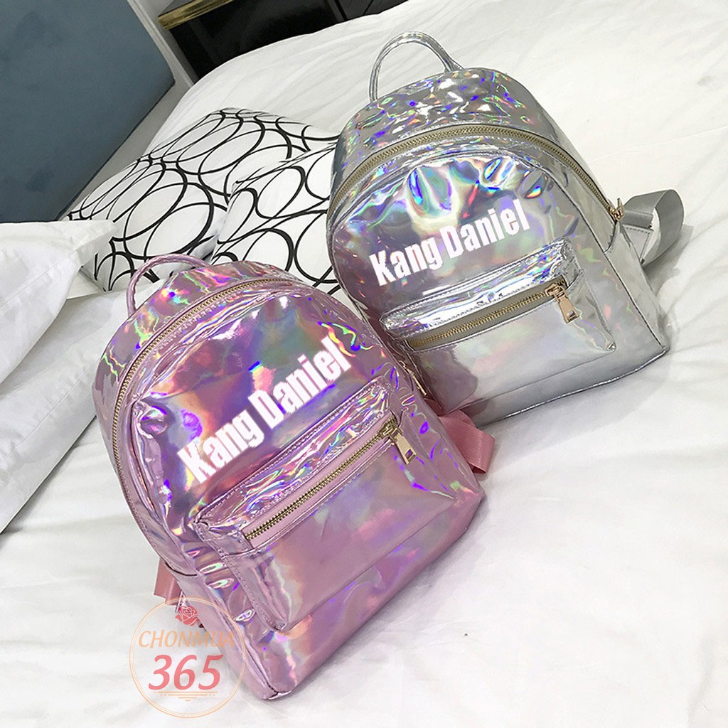 Balo hologram Kang Dainel Wanna One cặp sách da thời trang TẶNG strap Wanna One