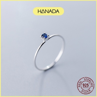 Nhẫn Bạc 925 Hanada Đá Xanh 0640 P3