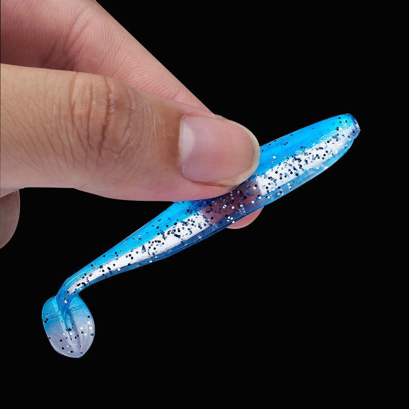 1 Mồi Câu Cá Giả Bằng Silicone Mềm Phát Sáng Trong Bóng Tối 5.5cm