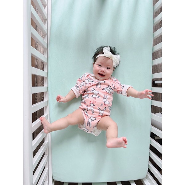 Chũn Nest - ga cũi cho bé - xanh mint nằm 1 phát mát từ đít đến đầu