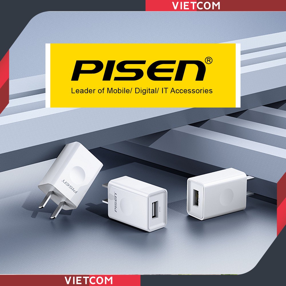 Củ Sạc Pisen Hỗ Trợ Sạc Nhanh. Cốc Sạc Pisen 2A Chính Hãng, Sạc Nhanh 10W Độ Bền Cực Cao. Bảo Hành 12 Tháng