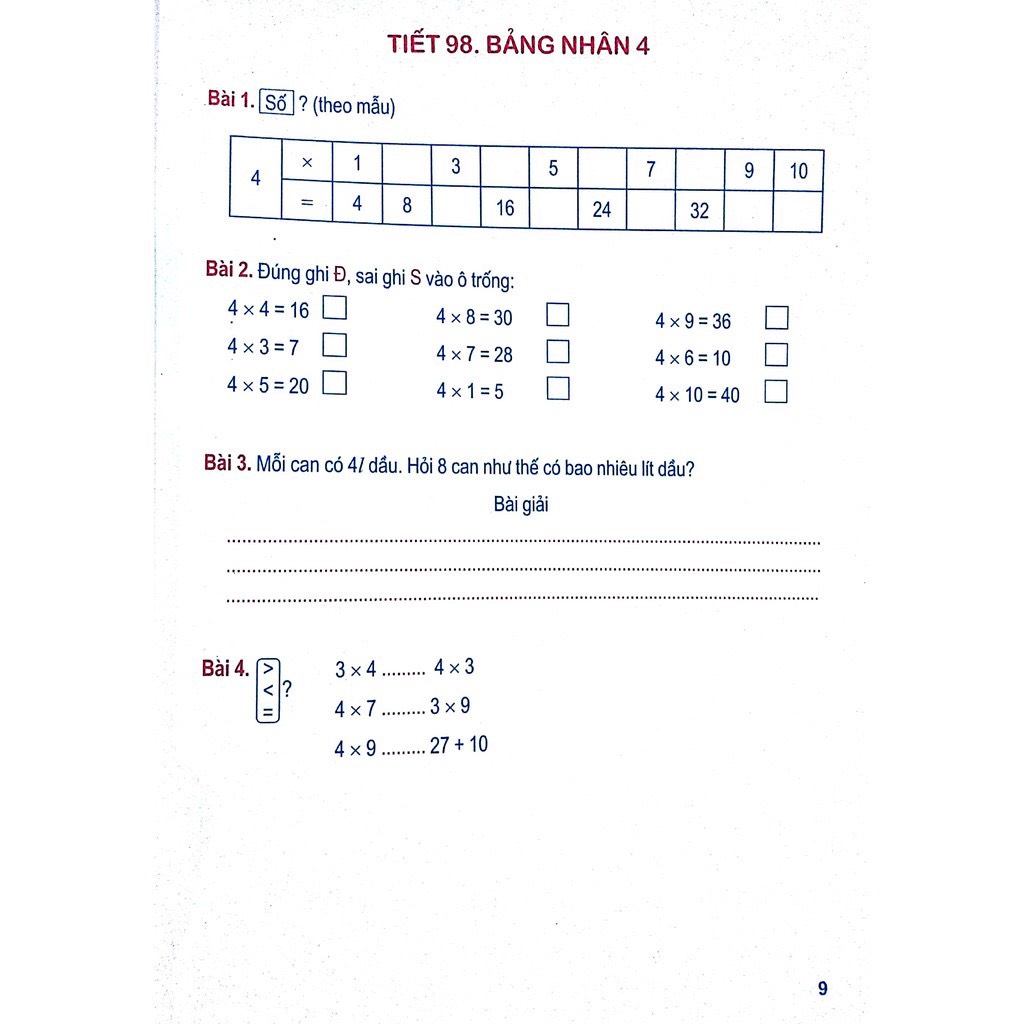 Sách: Vở Bài Tập Toán Nâng Cao Lớp 2 Quyển 2