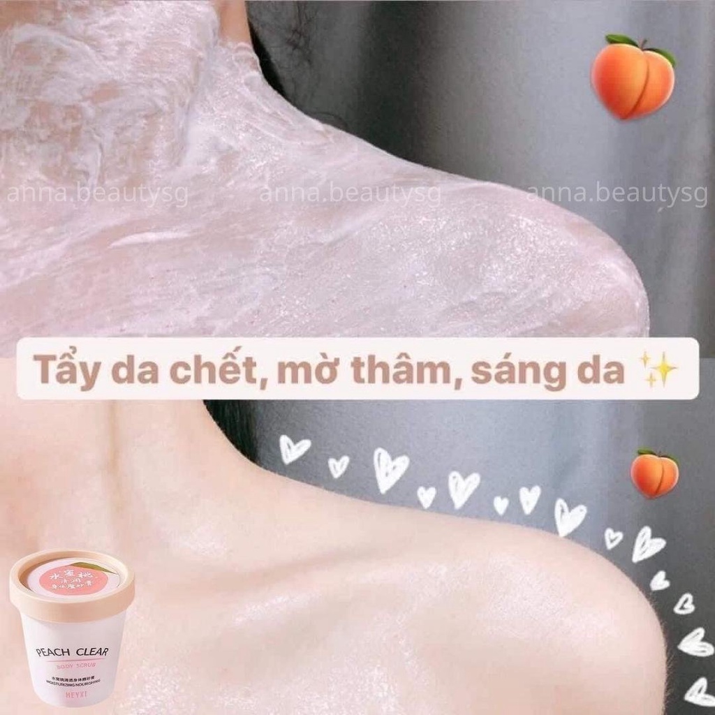 Tẩy tế bào chết body Peach Clear Heyxi giúp làn da mềm mịn và trắng sáng