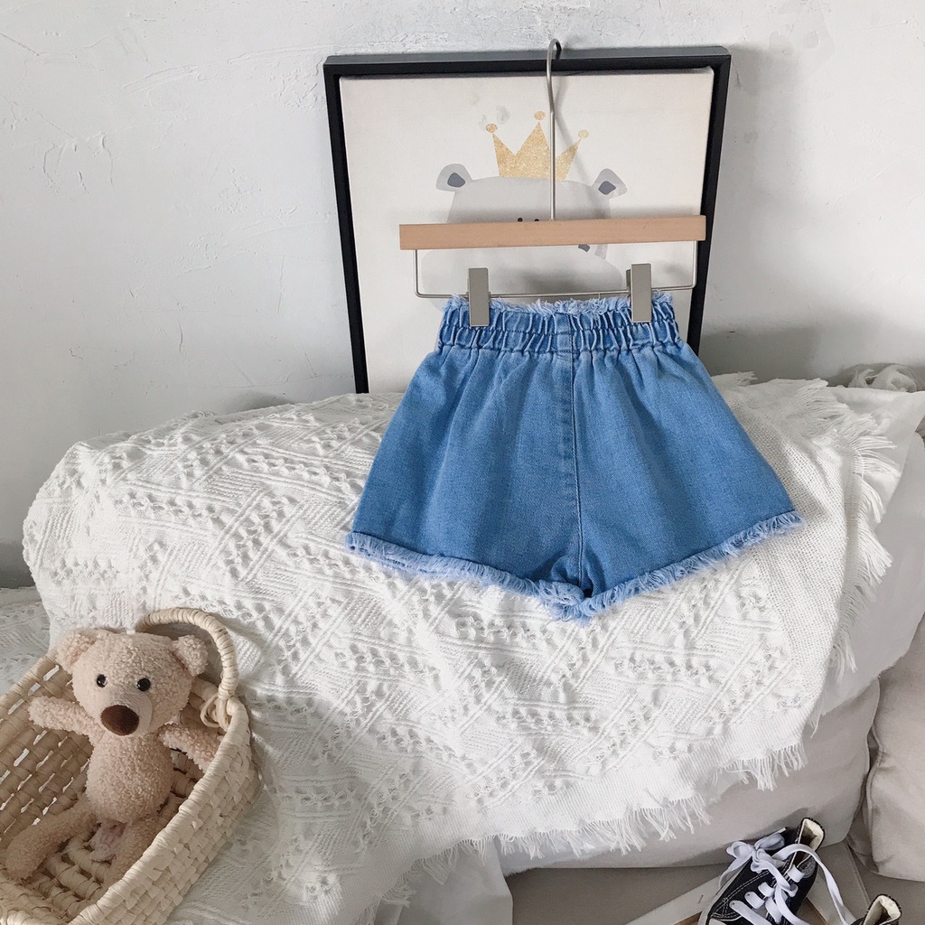 Quần Short Jeans Giả Váy Thời Trang Cho Bé Gái Hàng Quảng Châu Cao Câp