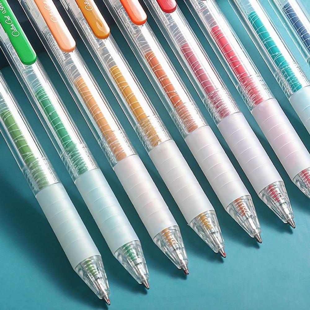 Hộp 9 bút bi bấm Morandi Resun mực gel nhiều màu Pison ngòi viết 0.5mm - 1 bộ