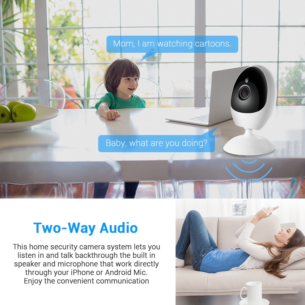 Camera IP Wifi HAMROL 1080P 180 độ° camera giám sát an ninh CCTV có tầm nhìn đêm IR chuyên dụng