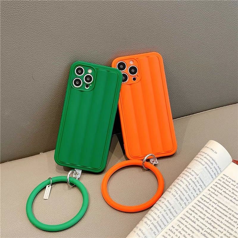 Ốp Điện Thoại tpu Mềm Màu Cam / Xanh Lá Gắn Nhẫn Đỡ Cho Iphone 14PROMAX 12 pro max 11 pro max xs max xr x 7 8 plus 13promax