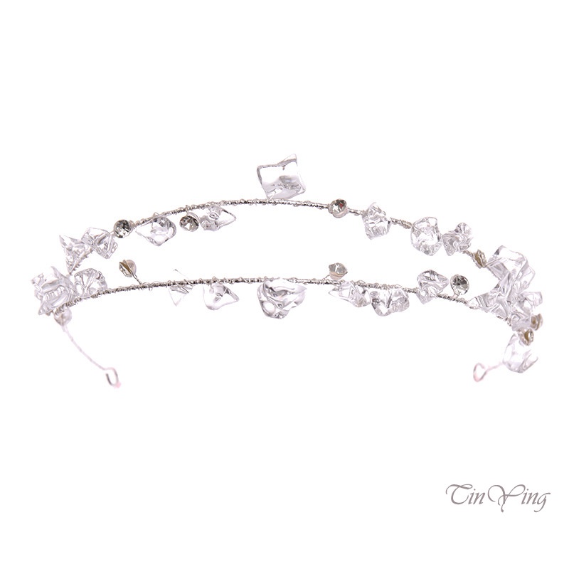 GETNOIVAS 1 Bộ Kẹp Tóc Đính Đá Pha Lê Lấp Lánh Handmade Cho Cô Dâu