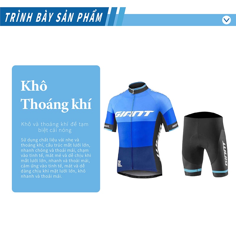 Quần áo xe đạp GIANT Mens Breathable Short Sleeve Gel Padded Short Bicycle Ride Pants