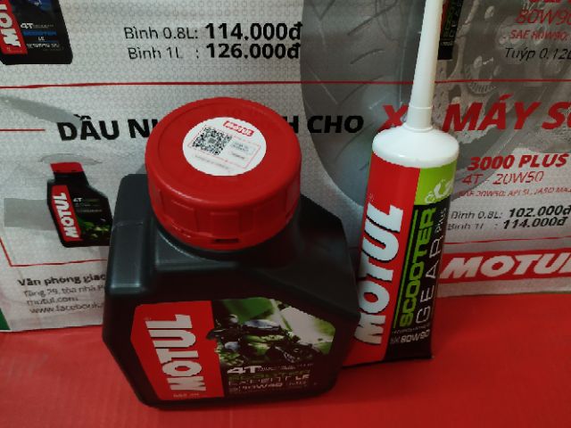 Combo Motul Scooter Expert LE 10W40 (0.8L) & Motul Scooter Gear Plus 80W90 (120ml)