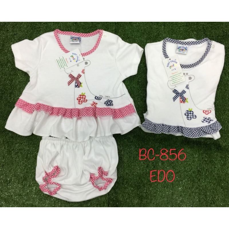 Áo đầm thun cotton cho bé từ 0 đến 12 tháng hàng Thailand BaBy Charm