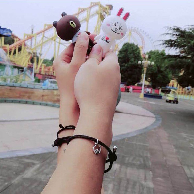 Vòng Tay Dây Bện Gắn Nam Châm Thời Trang Cho Cặp Đôi