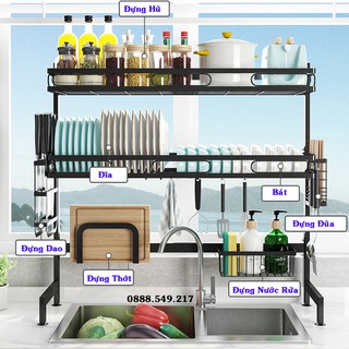 Kệ Đựng Bát Đĩa 2 Tầng.Kệ Úp Chén Đĩa
