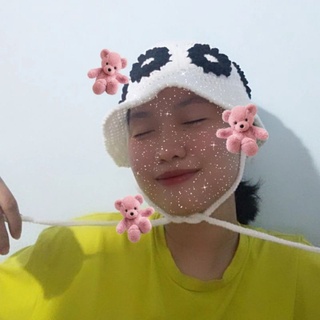 Nón len hoa nổi 3D ô vuông