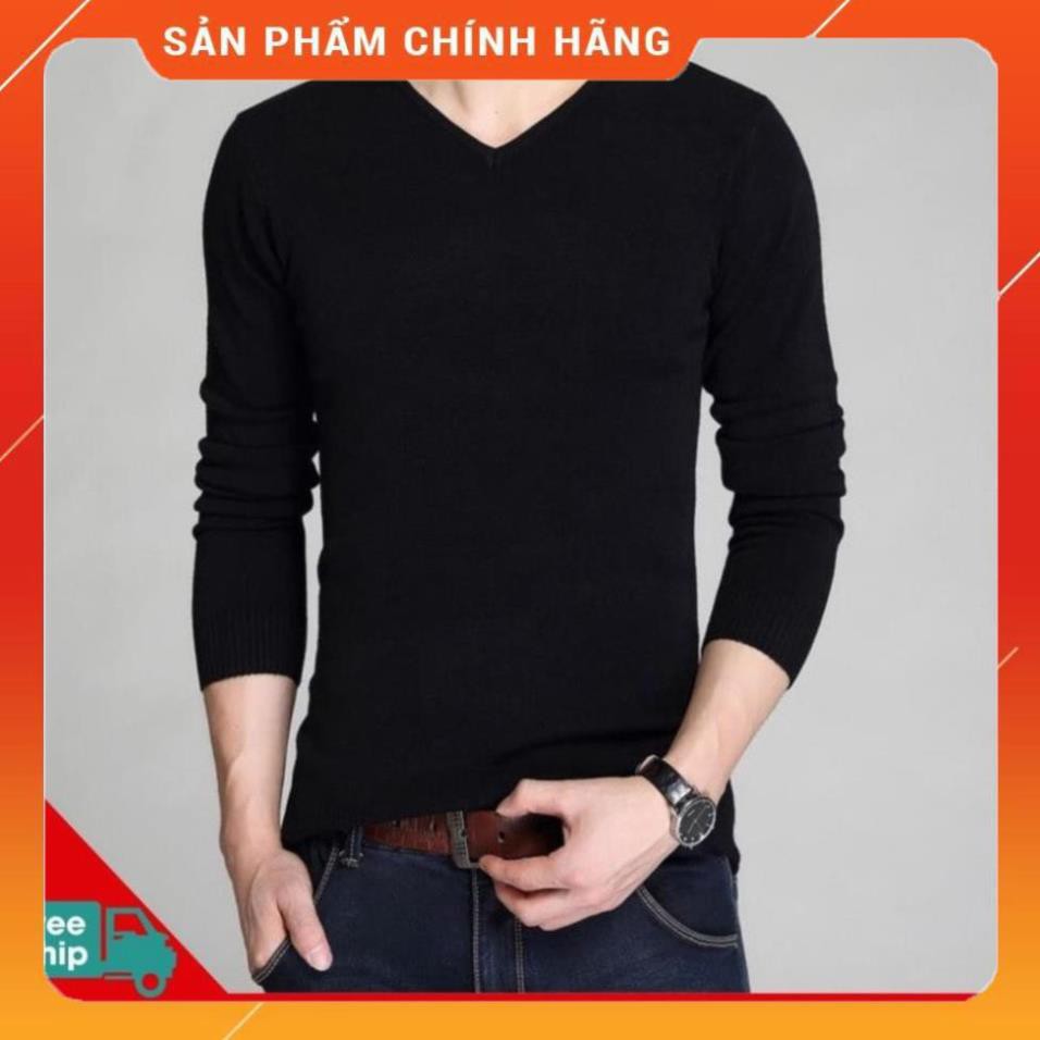 Xả Thanh Lý - Hot Áo len nam cổ tim màu đen, chất len mềm mịn, dáng áo ôm,phong cách Hàn Quốc B6 * - -p1 a | BigBuy360 - bigbuy360.vn